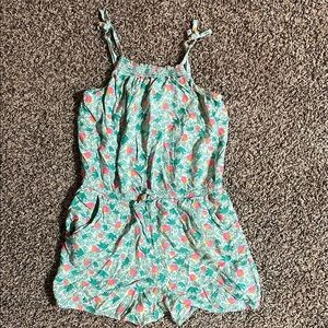Cat & Jack Green Floral Kids Romper